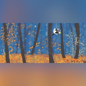 Original, handmade signed Halloween Witch Digital Art Print